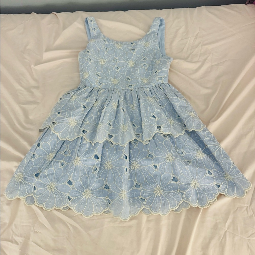 Blue and white floral dress size 10 girls cute and formal